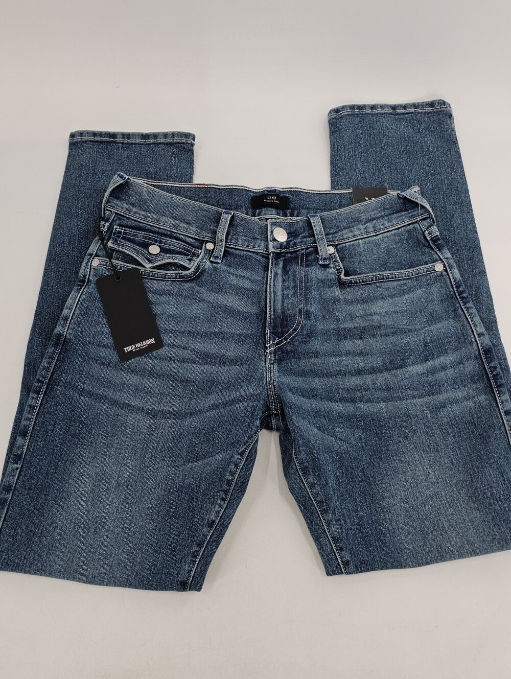 True Religion Geno SN Flap Relaxed Slim Denim Jeans World Tour Men's